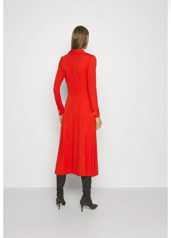 1_V NECK SOLID MIDI DRESS - Vestido de punto - brt trractta