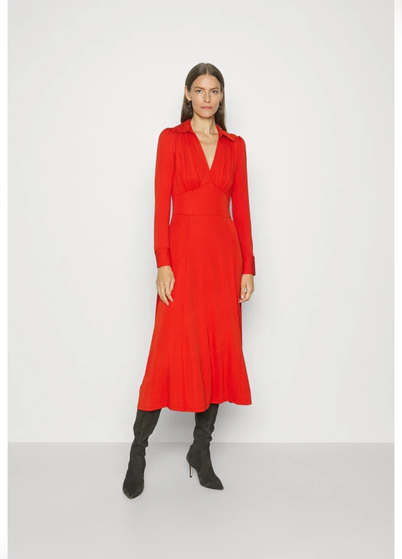 main_image_V NECK SOLID MIDI DRESS - Vestido de punto - brt trractta