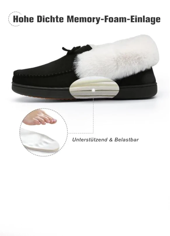 3_Zapatillas de casa para mujer Mishansha con forro de felpa y espuma.