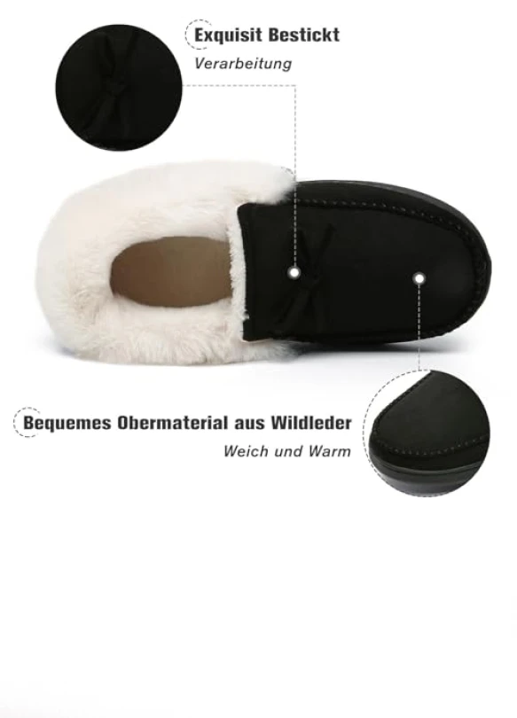2_Zapatillas de casa para mujer Mishansha con forro de felpa y espuma.
