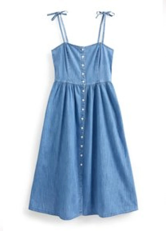 2_BUTTON THROUGH DENIM SUMMER DRESS TALL - Vestido vaquero - blue