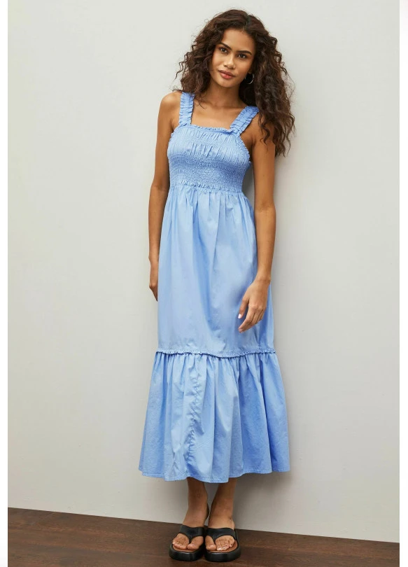 main_image_SHIRRED  - Vestido largo - blue