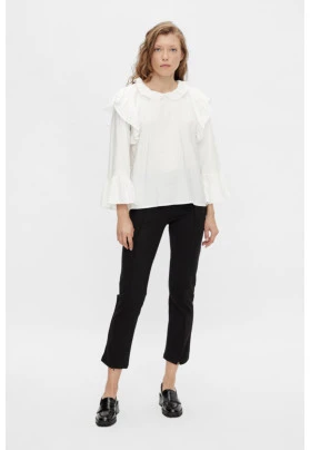 Blusa manga larga con volantes