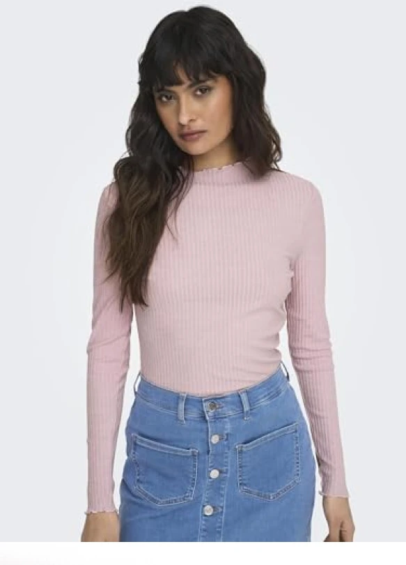 3_Camiseta de manga larga ONLY ONLEMMA L/S High Neck Top para mujer
