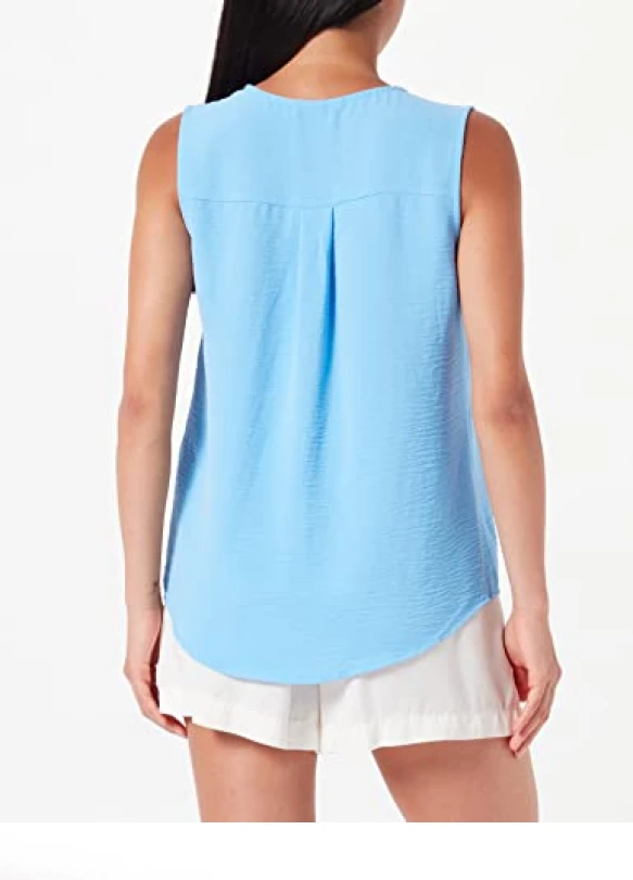 3_Camiseta sin mangas ONLY Onlmette SL Button Down Top Wvn para mujer