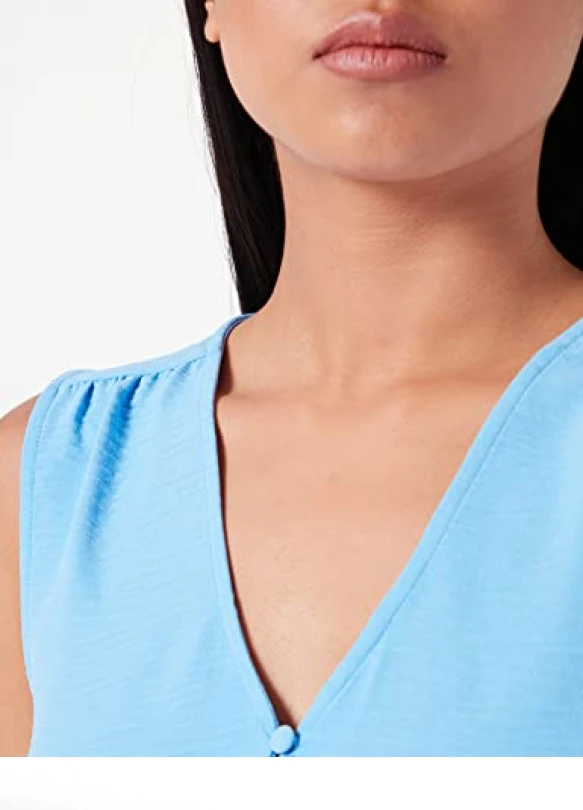 2_Camiseta sin mangas ONLY Onlmette SL Button Down Top Wvn para mujer