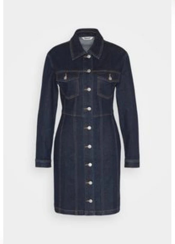3_ONLHEATHER RINSE DRESS - Vestido vaquero - dark blue denim