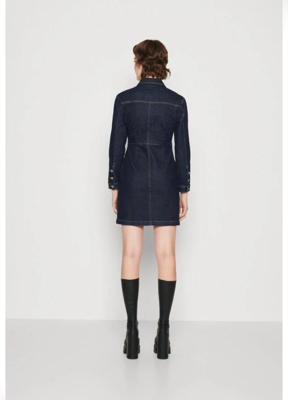 1_ONLHEATHER RINSE DRESS - Vestido vaquero - dark blue denim
