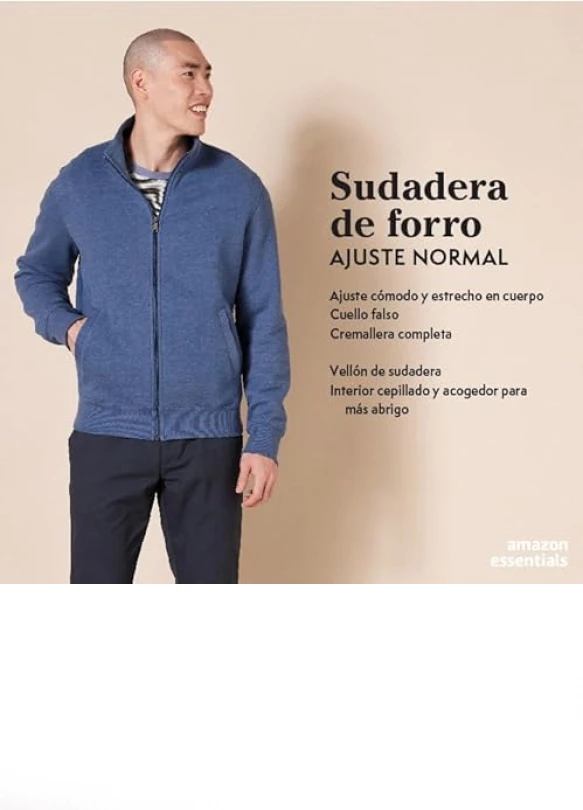 1_Sudadera de forro polar con cuello Perkins de Amazon Essentials