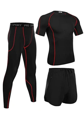 Conjunto deportivo de compresión para hombre Wayleb, para correr y fitness.
