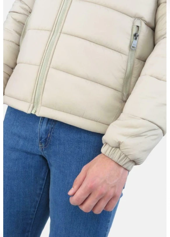 2_Chaqueta de invierno - mottled beige dark blue  neon orange