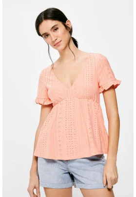 Blusa Peplum Perforada