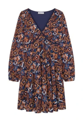 Vestido corto con estampado étnico SPRINGFIELD para mujer.