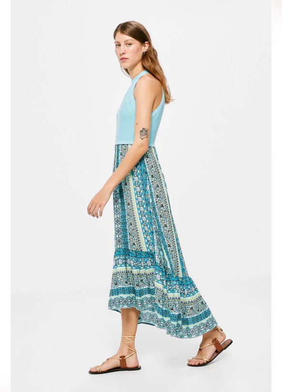 main_image_Vestido Midi Punto Combinado