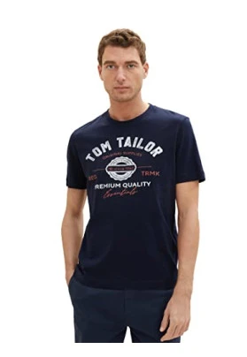 Camiseta de hombre TOM TAILOR con logo estampado en algodón.