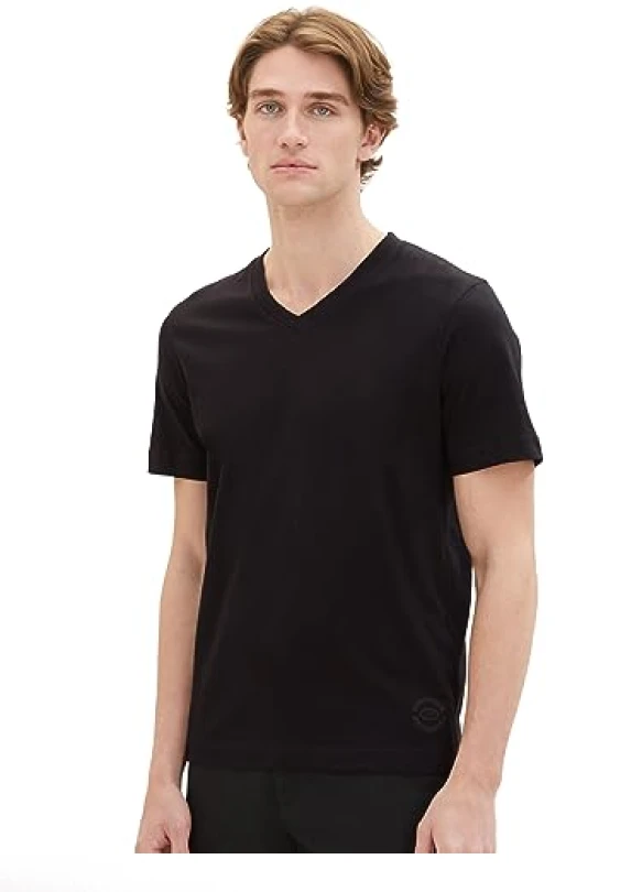 1_Camisetas de algodón Tom Tailor con cuello de pico para hombre