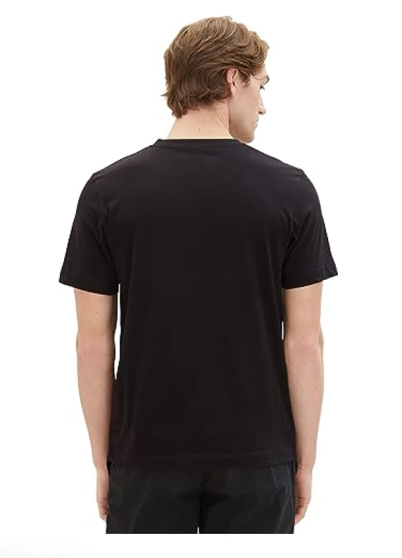 2_Camisetas de algodón Tom Tailor con cuello de pico para hombre