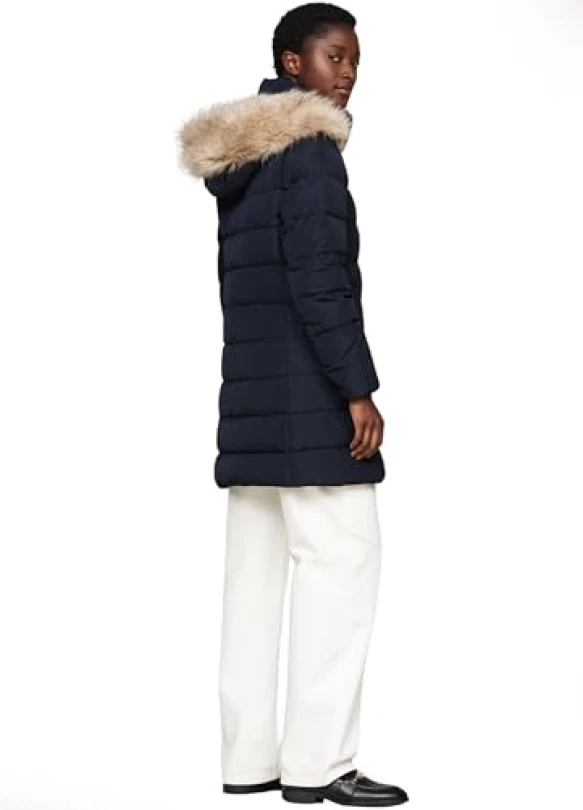 1_Abrigo de plumas para mujer Tommy Hilfiger Heritage Down Tyra con bolsillos.
