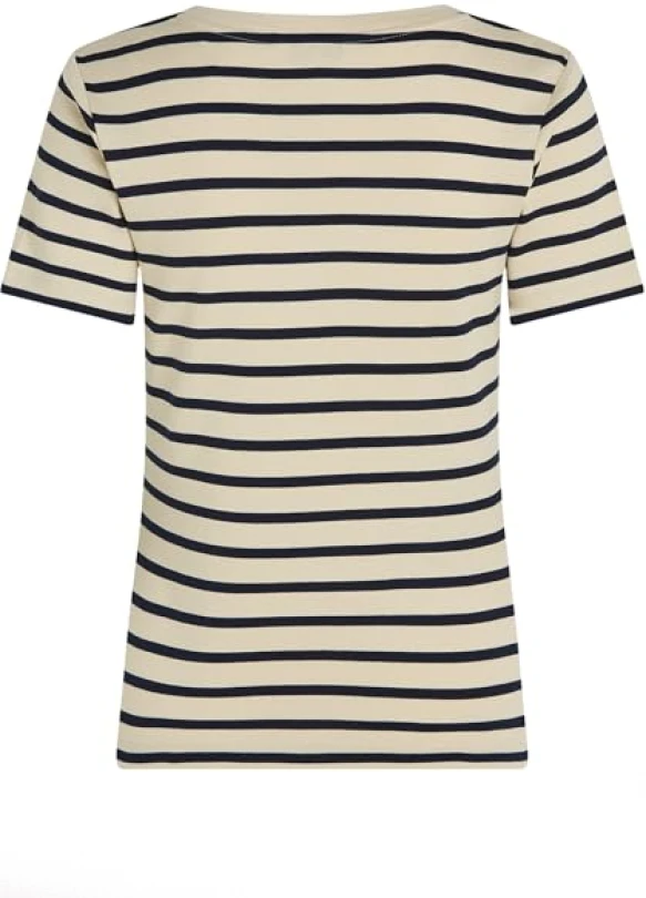 5_Camiseta Tommy Hilfiger de manga corta con cuello de pico para mujer