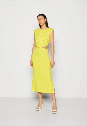 CUTOUT MIDI DRESS - Vestido ligero - vivid yellow