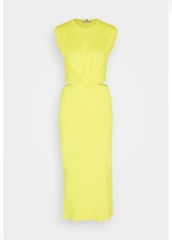 3_CUTOUT MIDI DRESS - Vestido ligero - vivid yellow