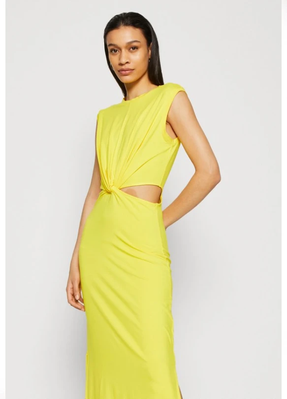 2_CUTOUT MIDI DRESS - Vestido ligero - vivid yellow