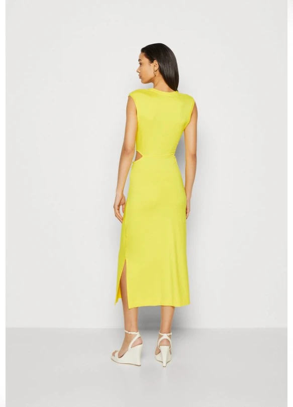 1_CUTOUT MIDI DRESS - Vestido ligero - vivid yellow
