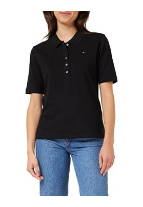 Tommy Hilfiger 1985 Reg Pique Polo SS Polos S/S, Fierce Red, XS para Mujer