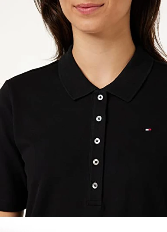 2_Tommy Hilfiger 1985 Reg Pique Polo SS Polos S/S, Fierce Red, XS para Mujer