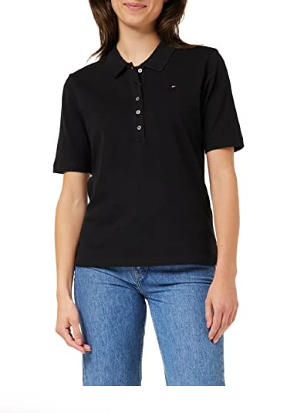 main_image_Tommy Hilfiger 1985 Reg Pique Polo SS Polos S/S, Fierce Red, XS para Mujer