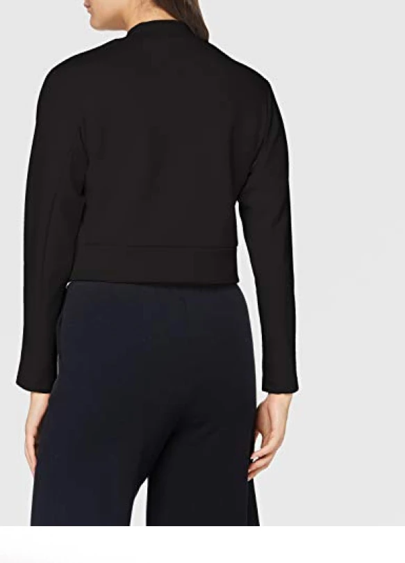 3_Urban Classics Ladies Interlock Short Turtleneck Crew Sudadera Mujer, Negro, M
