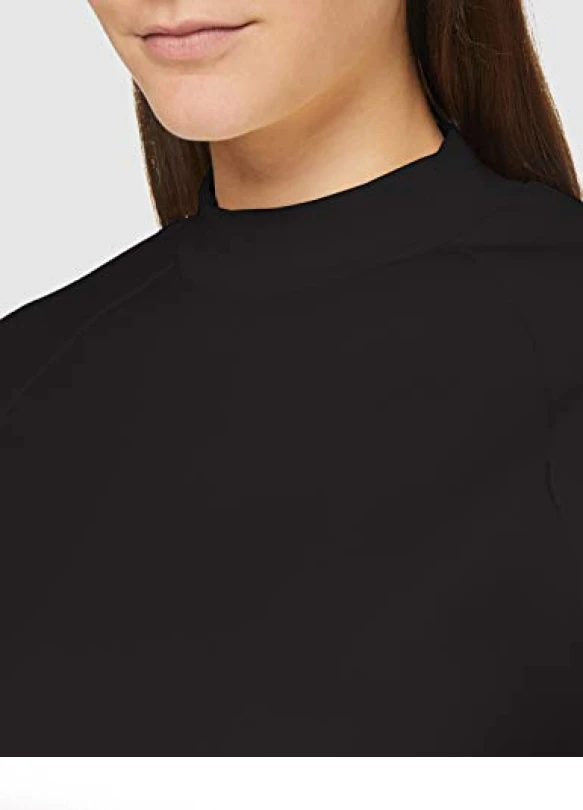 2_Urban Classics Ladies Interlock Short Turtleneck Crew Sudadera Mujer, Negro, M