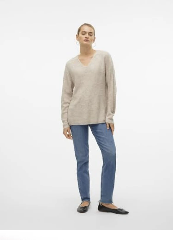 3_Blusa de Vero Moda Vmcrewlefile de manga larga y cuello en V