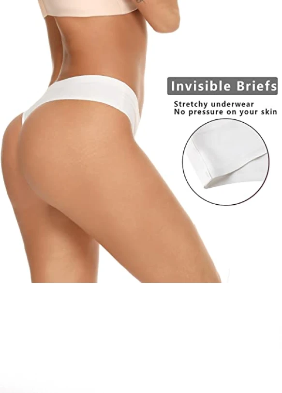 4_Pack de 9 Tangas Invisible Mujer Microfibra sin Costuras Braguitas Zero Feel