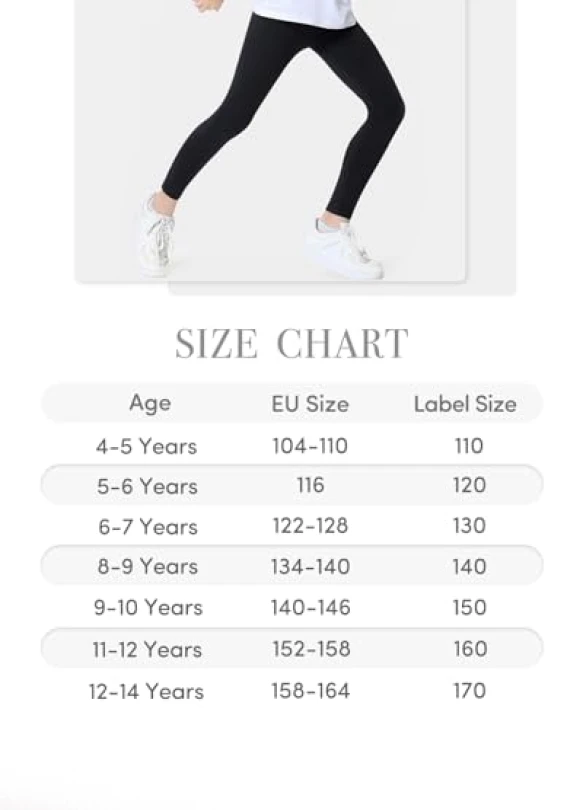 5_Mallas largas Domee Leggings para niña, pack de 3.