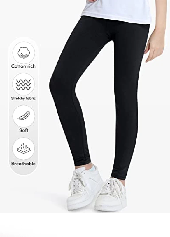 3_Mallas largas Domee Leggings para niña, pack de 3.